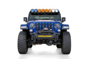 Jeep JT Front Bumper - Addictive Desert Designs - Rock Fighter - Hammer Black with Satin Black panels - `18-`27